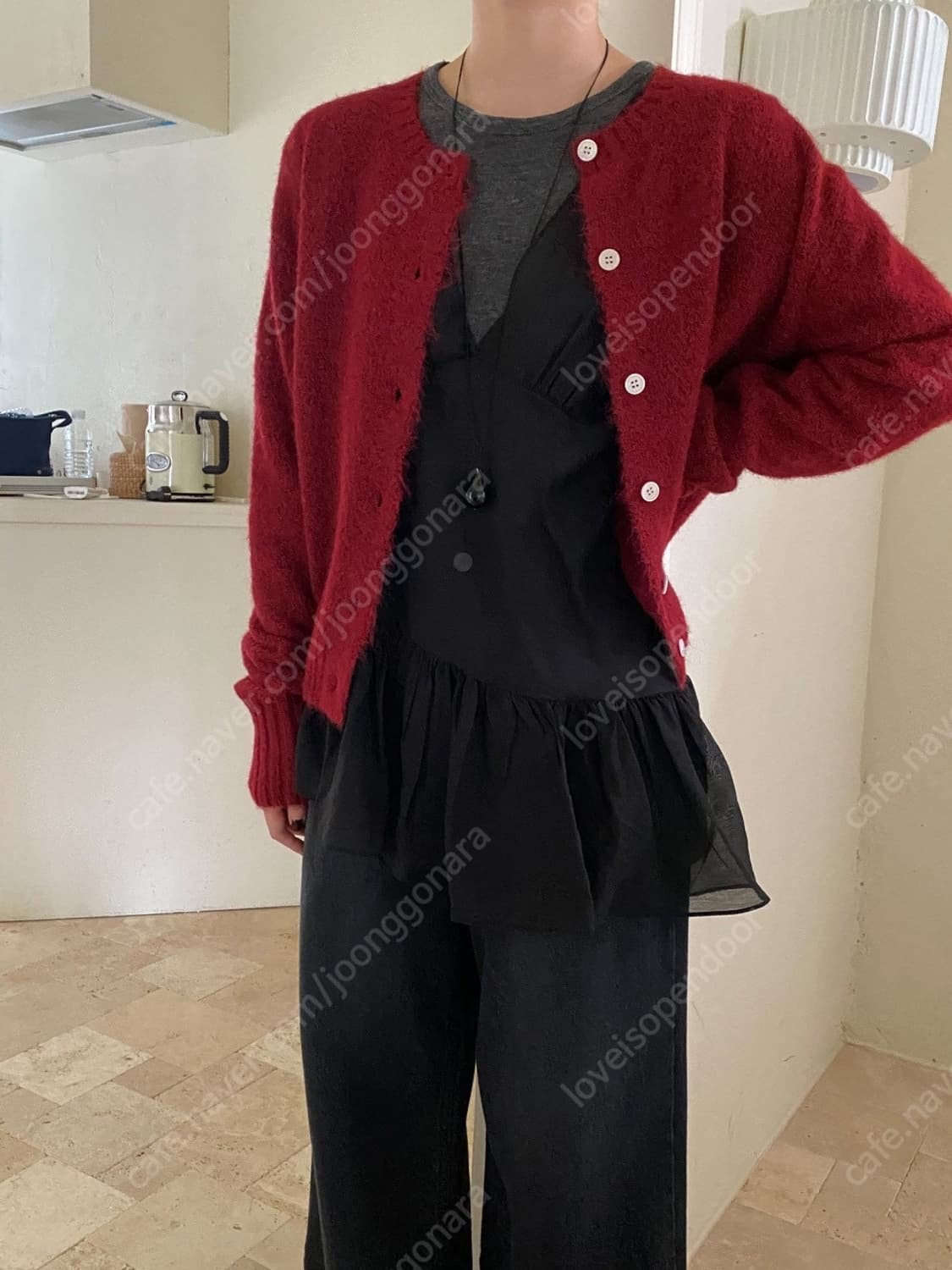 인더모드 inthemode 레이어드 프릴나시,캐롤 가디건 상품이미지1