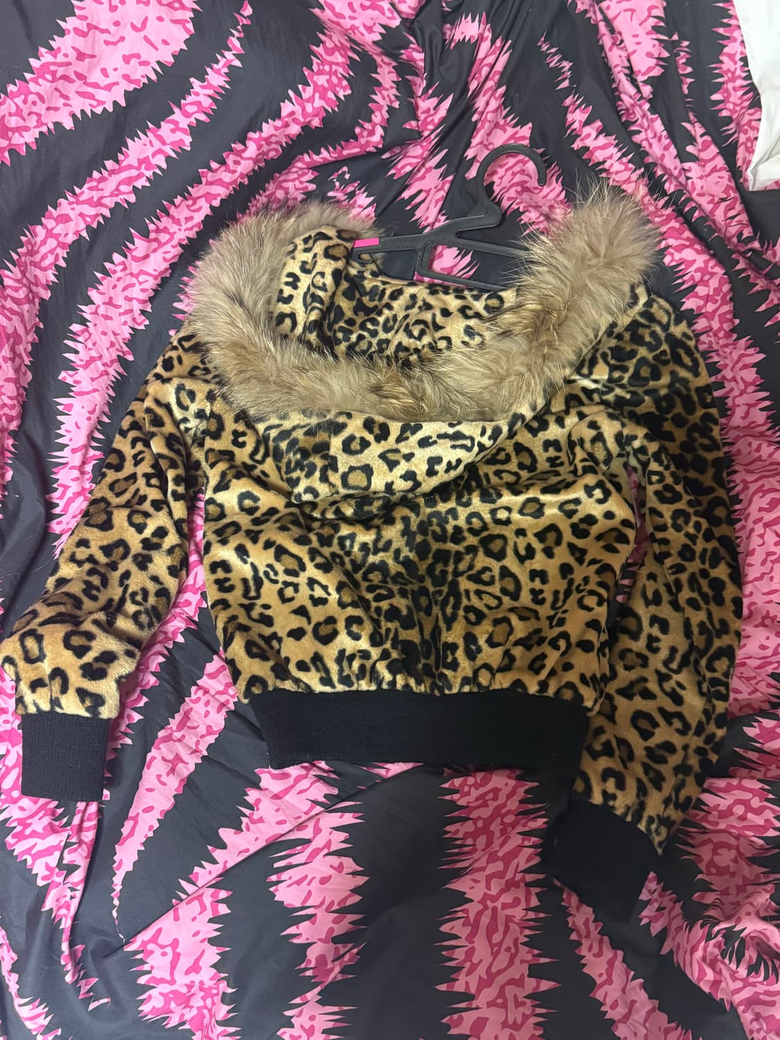 호피 퍼 후드집업 상품이미지3