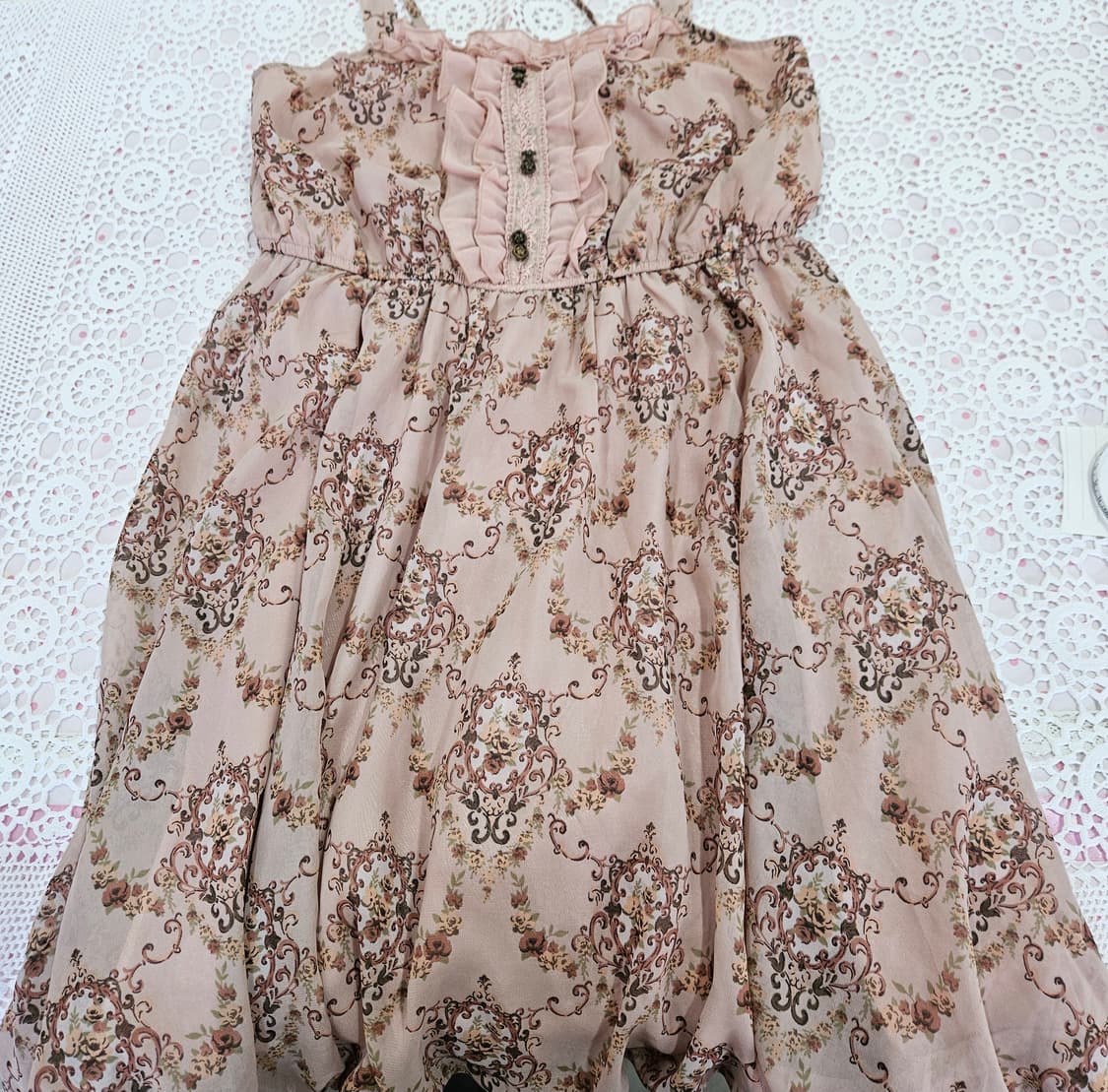 (Axes Femme) 앤틱 로즈 프레임 핑크 원피스 상품이미지8