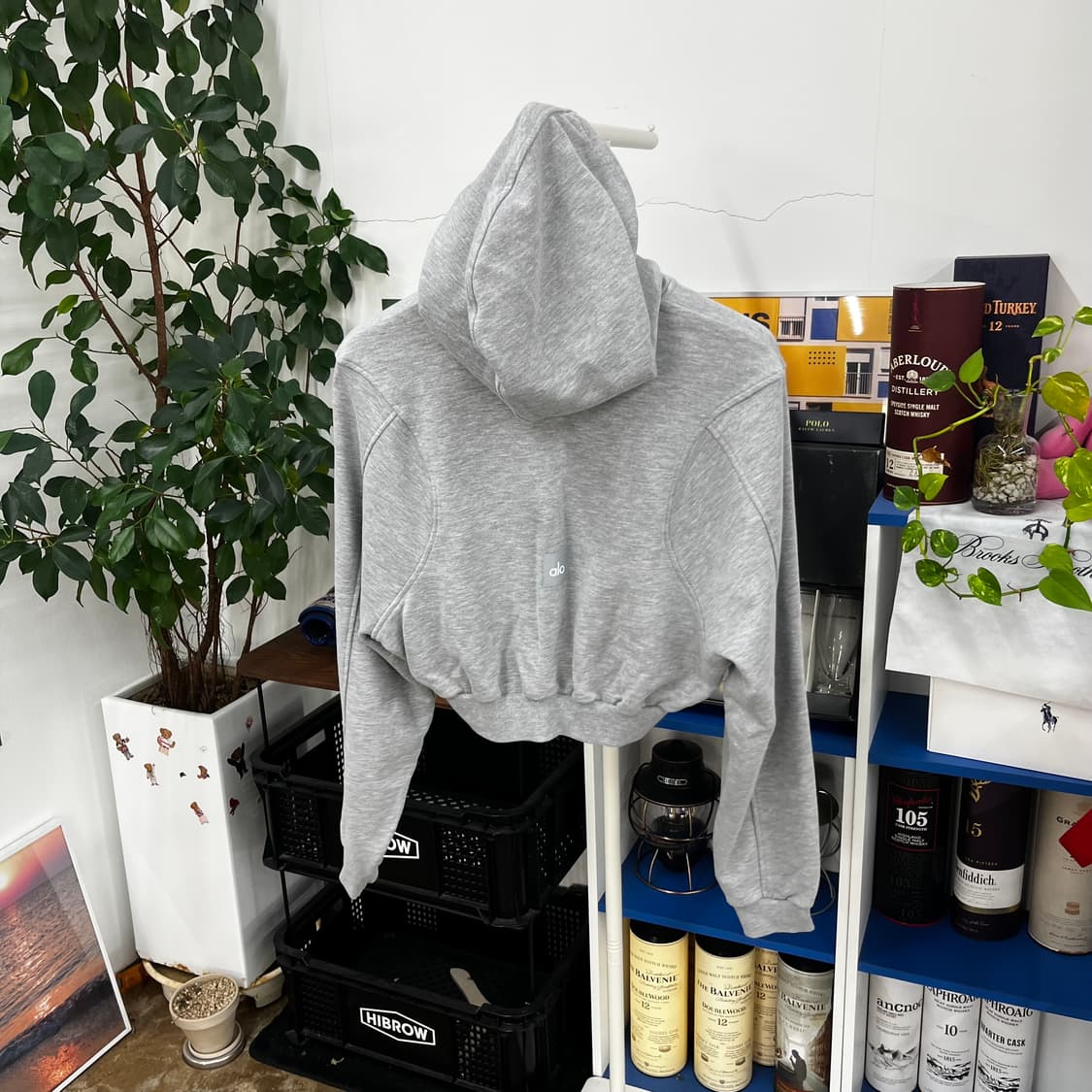 알로 크롭 후드집업 M 상품이미지4