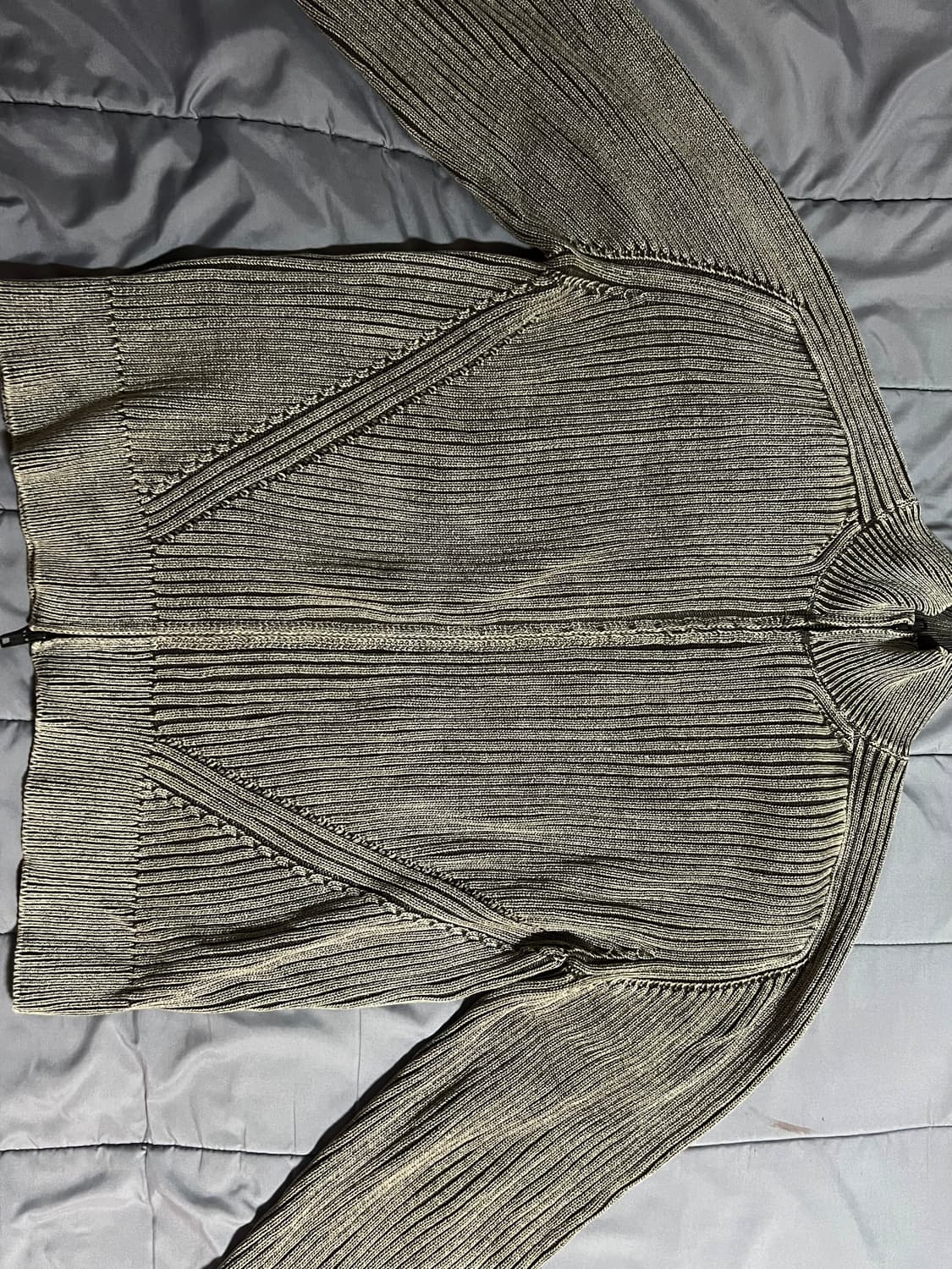 엘무드 피스 다이드 니트 집업 베이지 (48) 상품이미지4