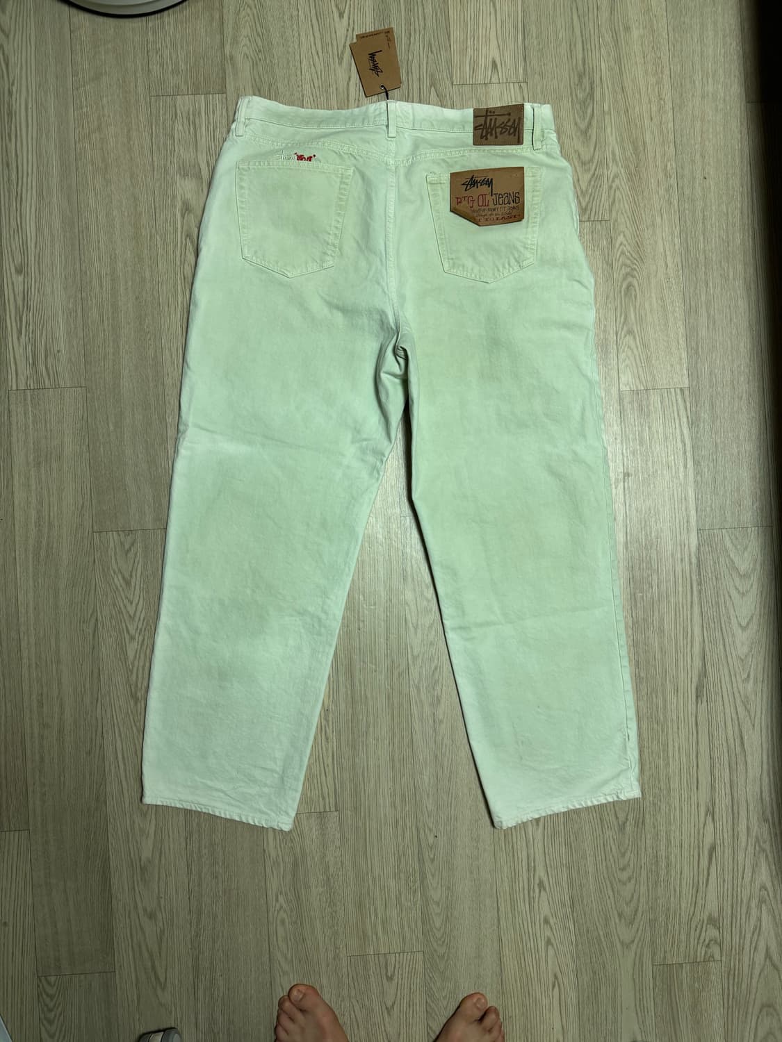 스투시 빅 올 진 배기 데님팬츠 크림 아이보리 상품이미지4