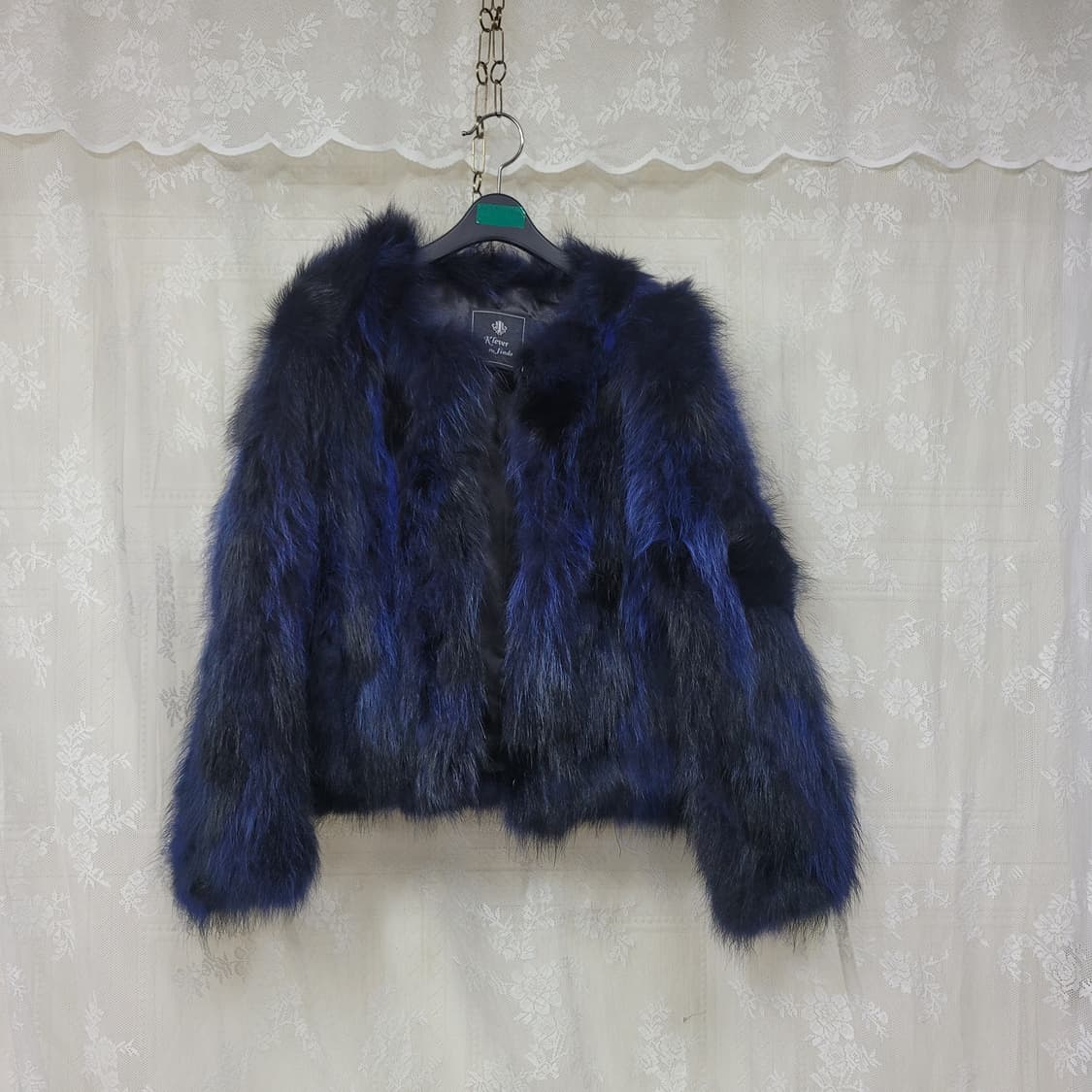 진도 네이비   라쿤퍼 코트 상품이미지1