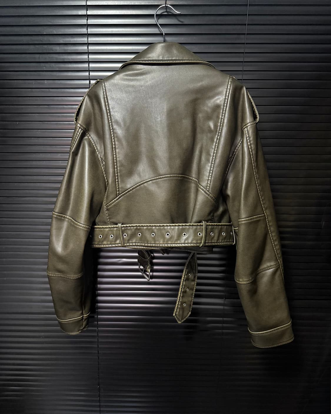 자라 레더 가죽 브라운 갈색 워시드 바이커 라이더 자켓 L 100 펑크 상품이미지7