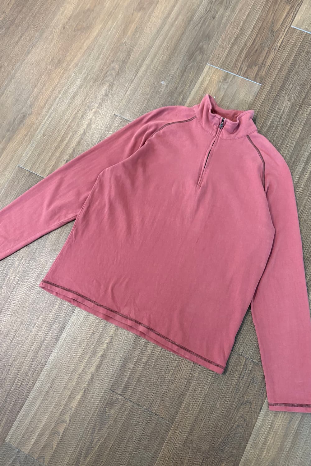 Contrast Stitch Detail Half-Zip Pullover 상품이미지5