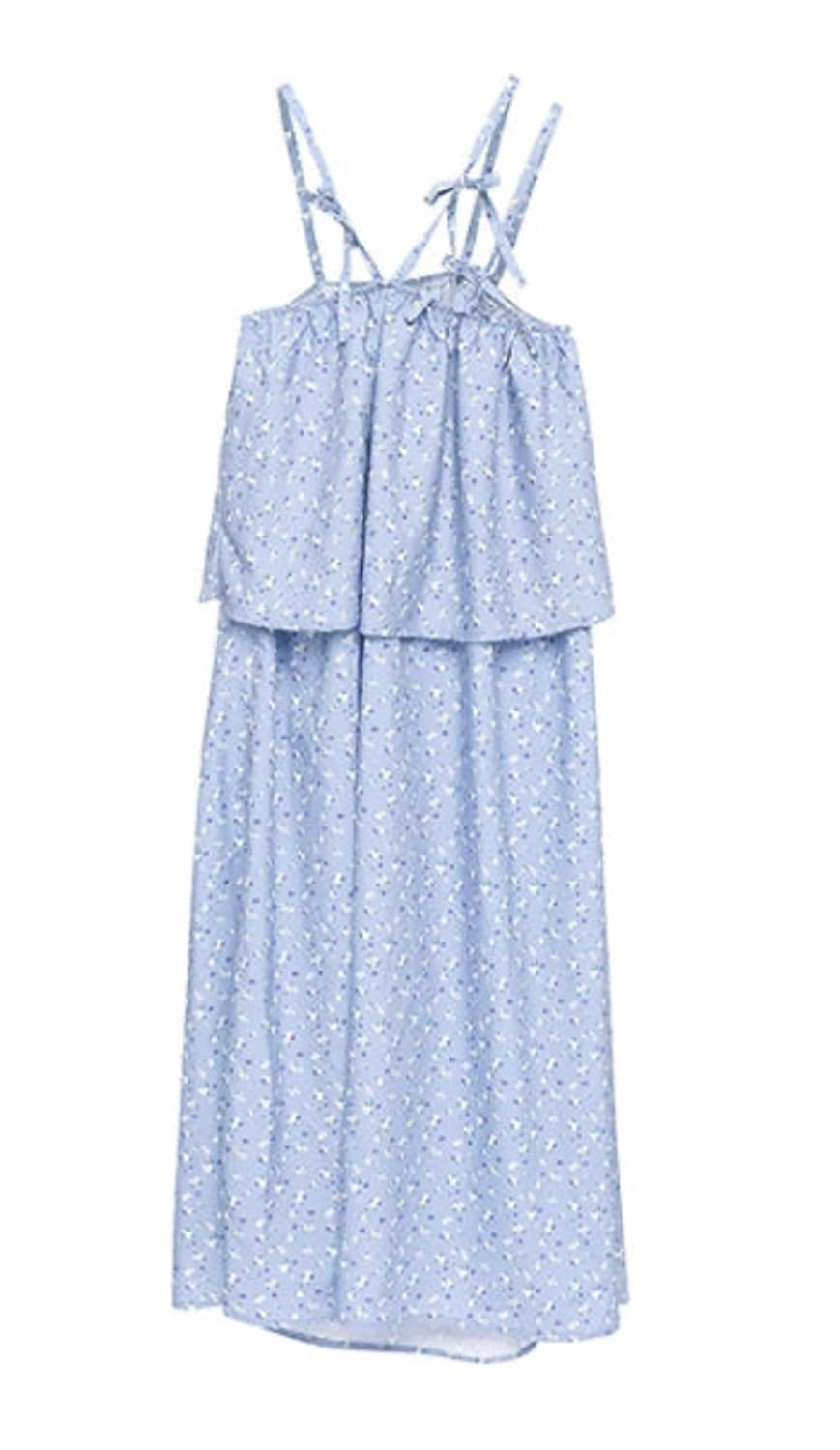 타겟토 플라워패턴 레이어드 원피스 새상품 (F/스카이블루) 상품이미지4