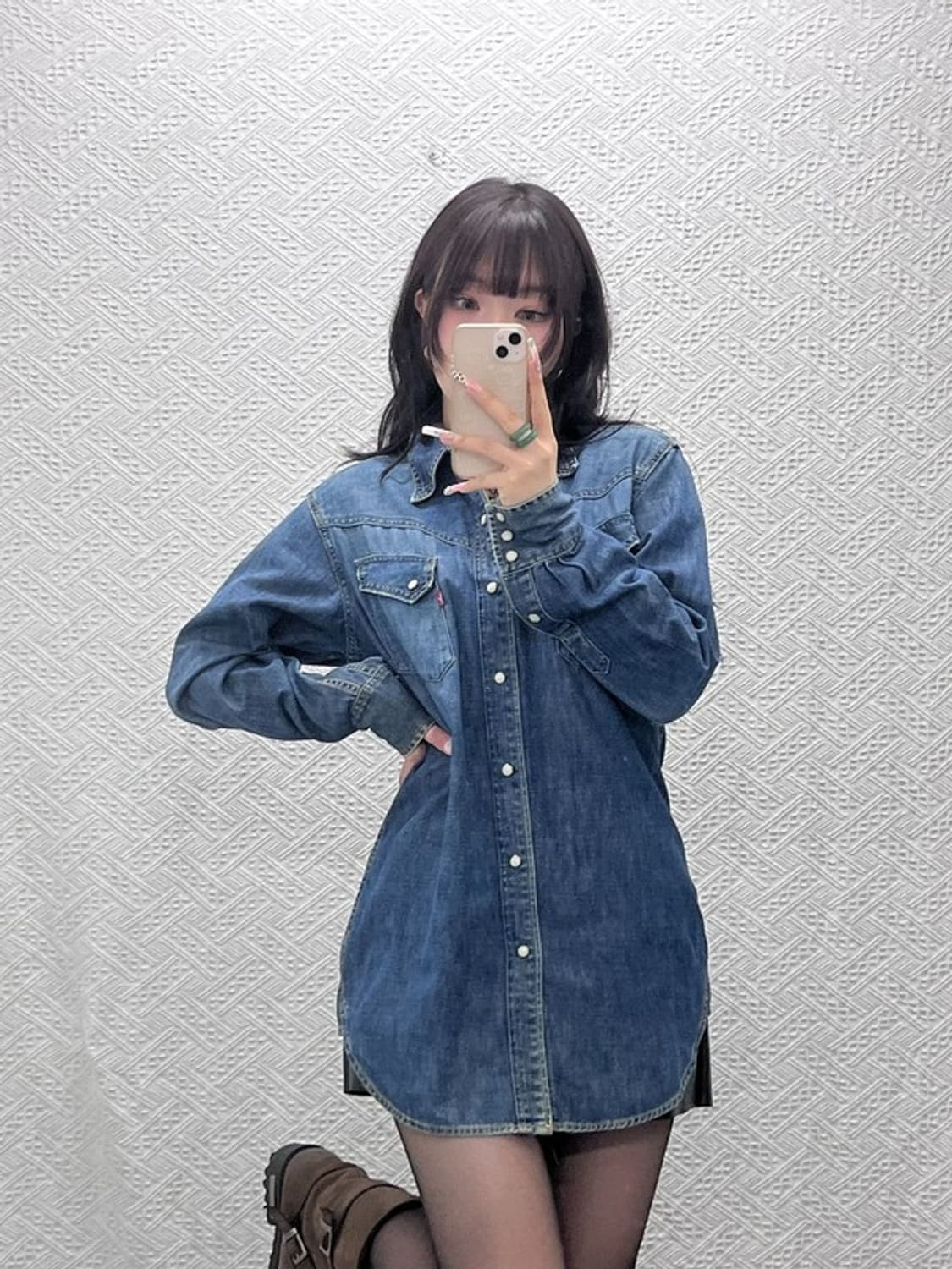 리바이스 빈티지 컨트리 웨스턴 슬림핏 데님셔츠 M C11315 상품이미지1
