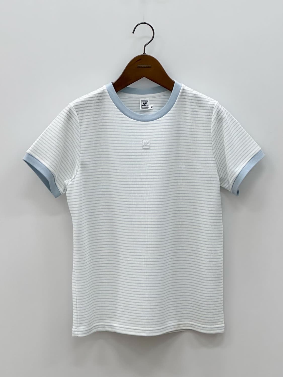 courreges / 꾸레쥬 스카이블루 스트라이프 링거 티셔츠  상품이미지3