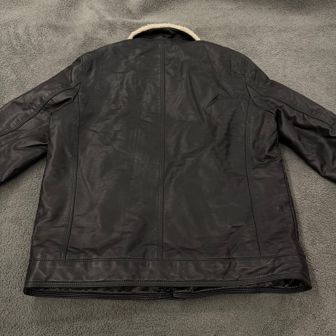 [정품] 리바이스 블랙 쉐르파 레더 가죽 트러커 자켓 상품이미지4