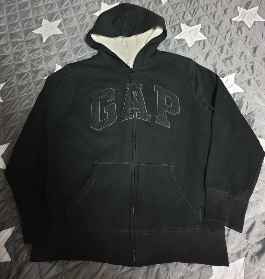 CAP 갭 빈티지 자수로고 안감보아 후드집업 블랙 (S) 상품이미지1