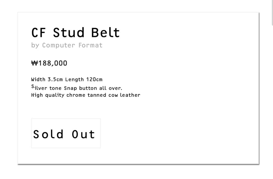 Computer Format CF stud belt 상품이미지6