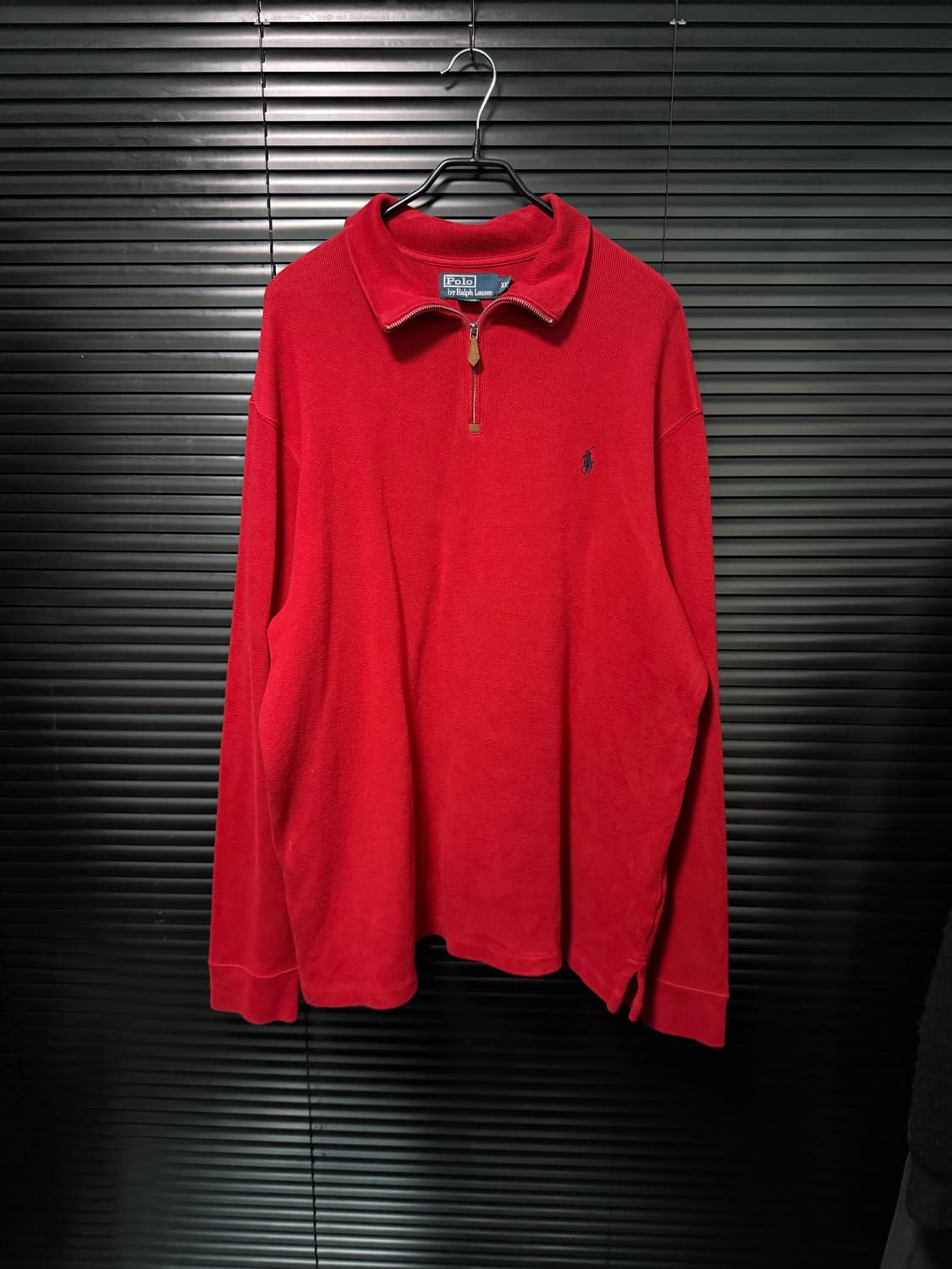 폴로 랄프로렌 레드 빨강 반집업 니트 2XL XXL 110 큰옷 긴팔 상품이미지2