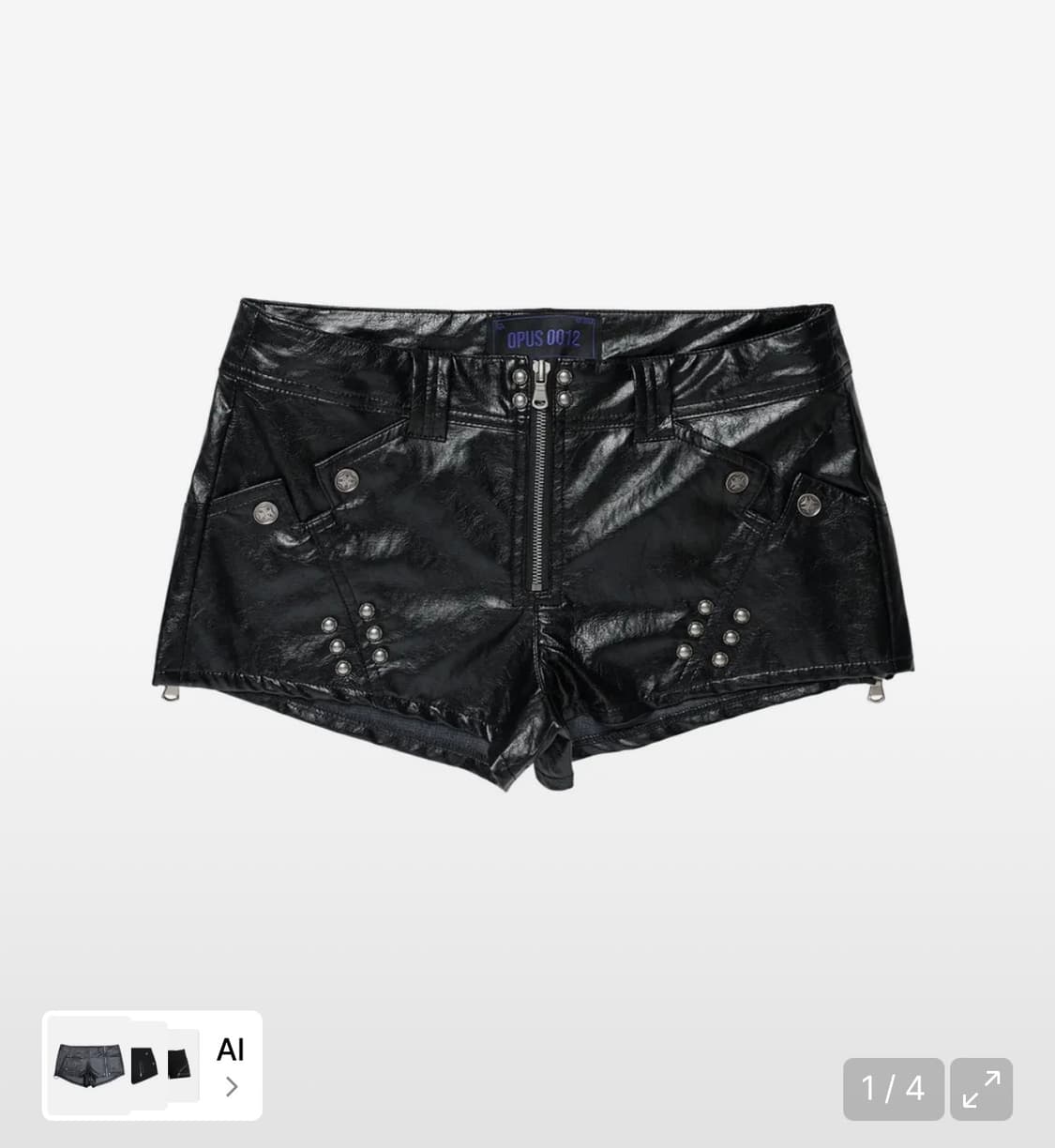 Op. 08 VILLAIN LEATHER MICRO PANTS BLACK 상품이미지1