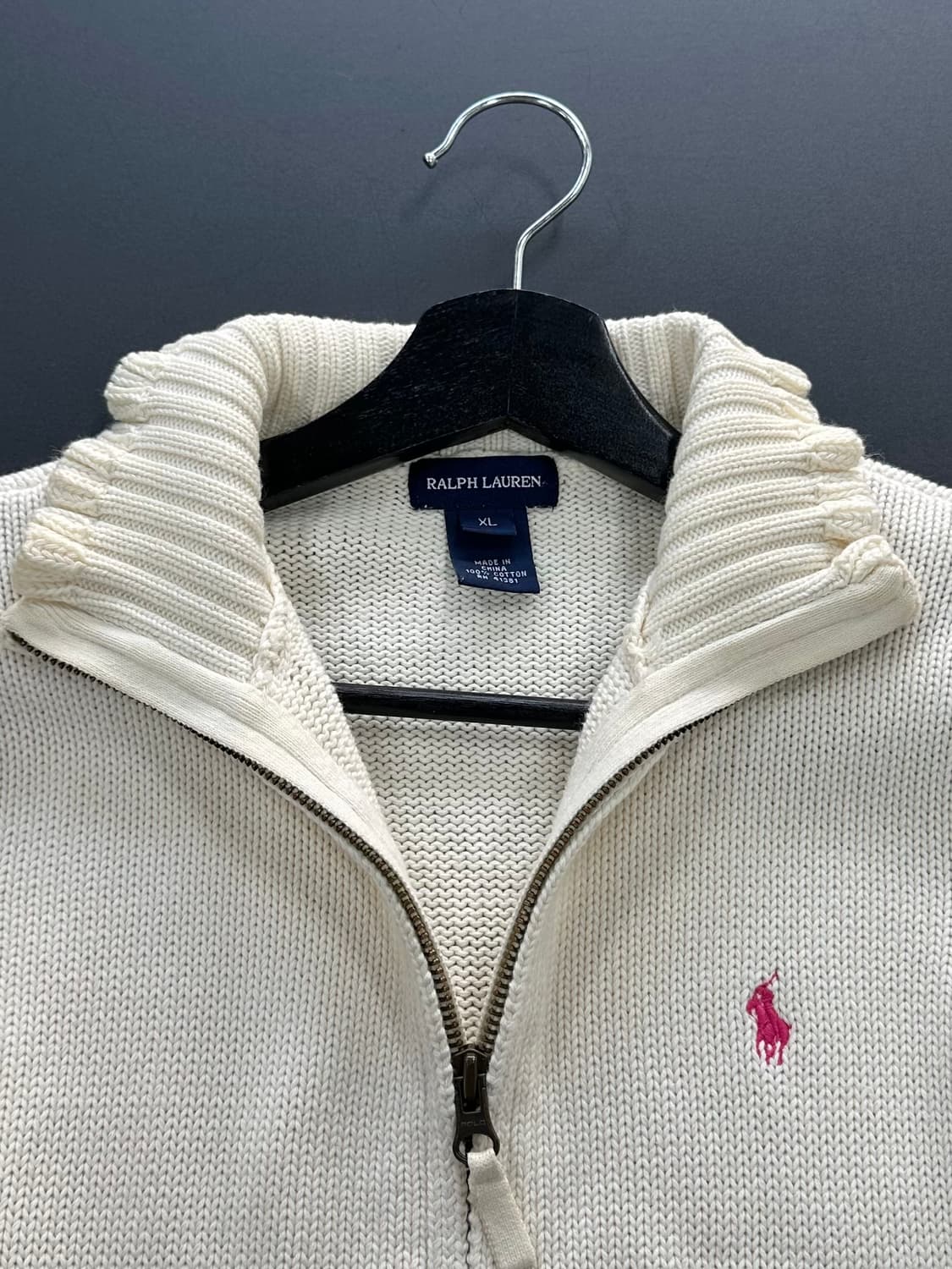 폴로랄프로렌 아이보리 핑크 니트집업 상품이미지8