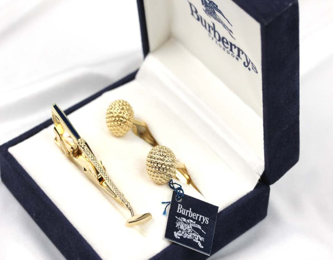 버버리 5.8cm S등급 골프 채 모티브 명품 넥타이핀 커프스 세트 상품이미지1