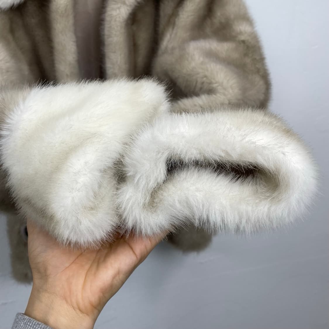 서클 CIRCLE 베이지 아이보리 배색 숏 퍼 자켓 상품이미지5