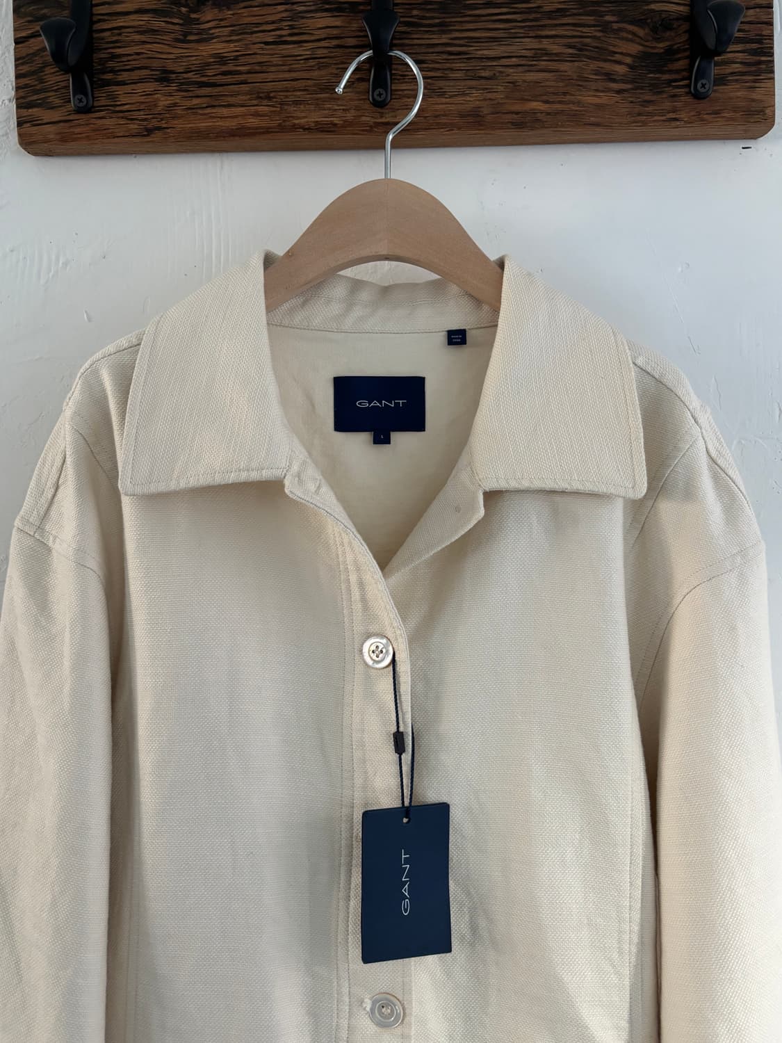 *새상품* Gant 아이보리컬러 싱글버튼 텍스쳐 셔츠 자켓 상품이미지3