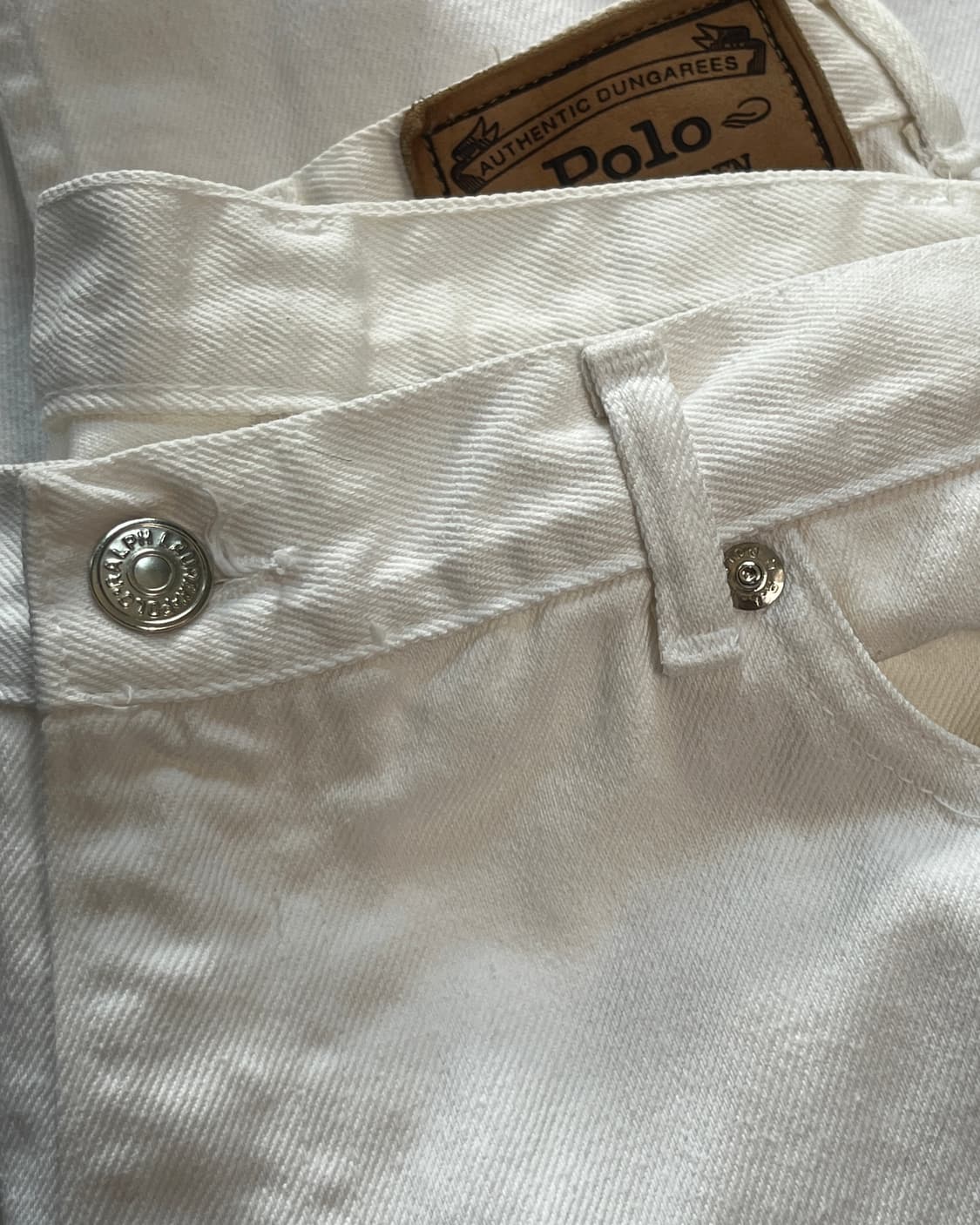 80s Polo Authentic Dungarees White Denim 상품이미지5
