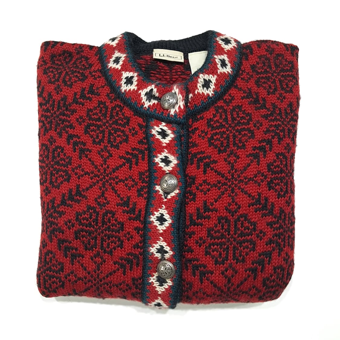 CL314 S/M 엘엘빈 90s 울 노르딕 페어아일 가디건 니트 상품이미지6