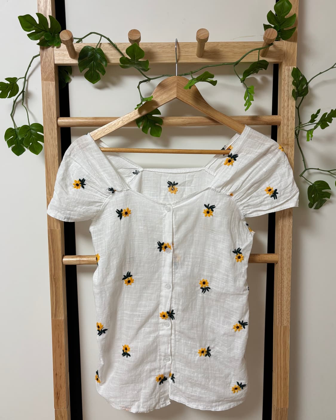 [vintage] 선플라워 가든 스퀘어넥 자수 블라우스 🌻 상품이미지1