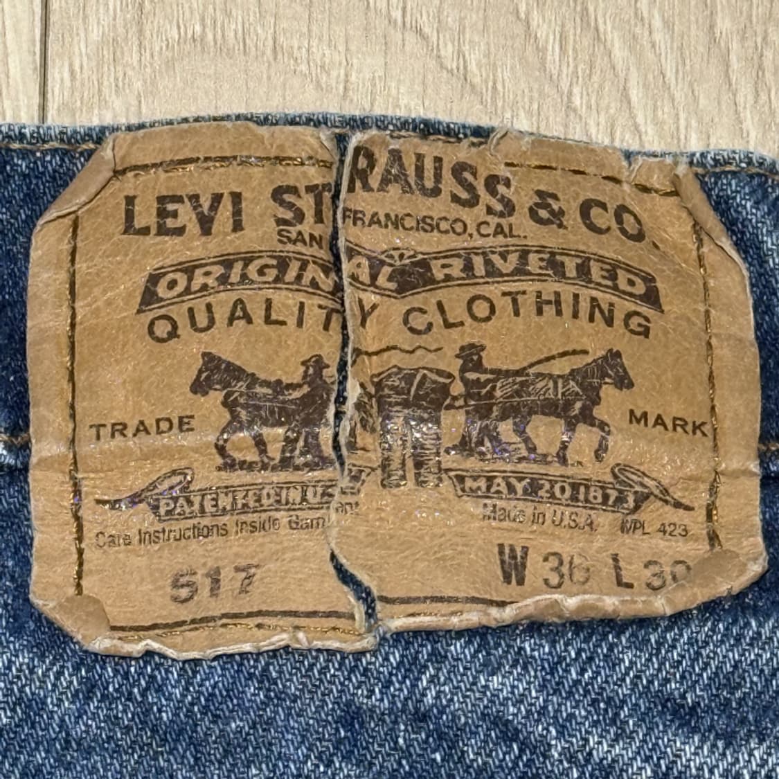 리바이스 517 90s USA 빈티지 부츠컷 데님 오렌지탭 청바지 상품이미지1