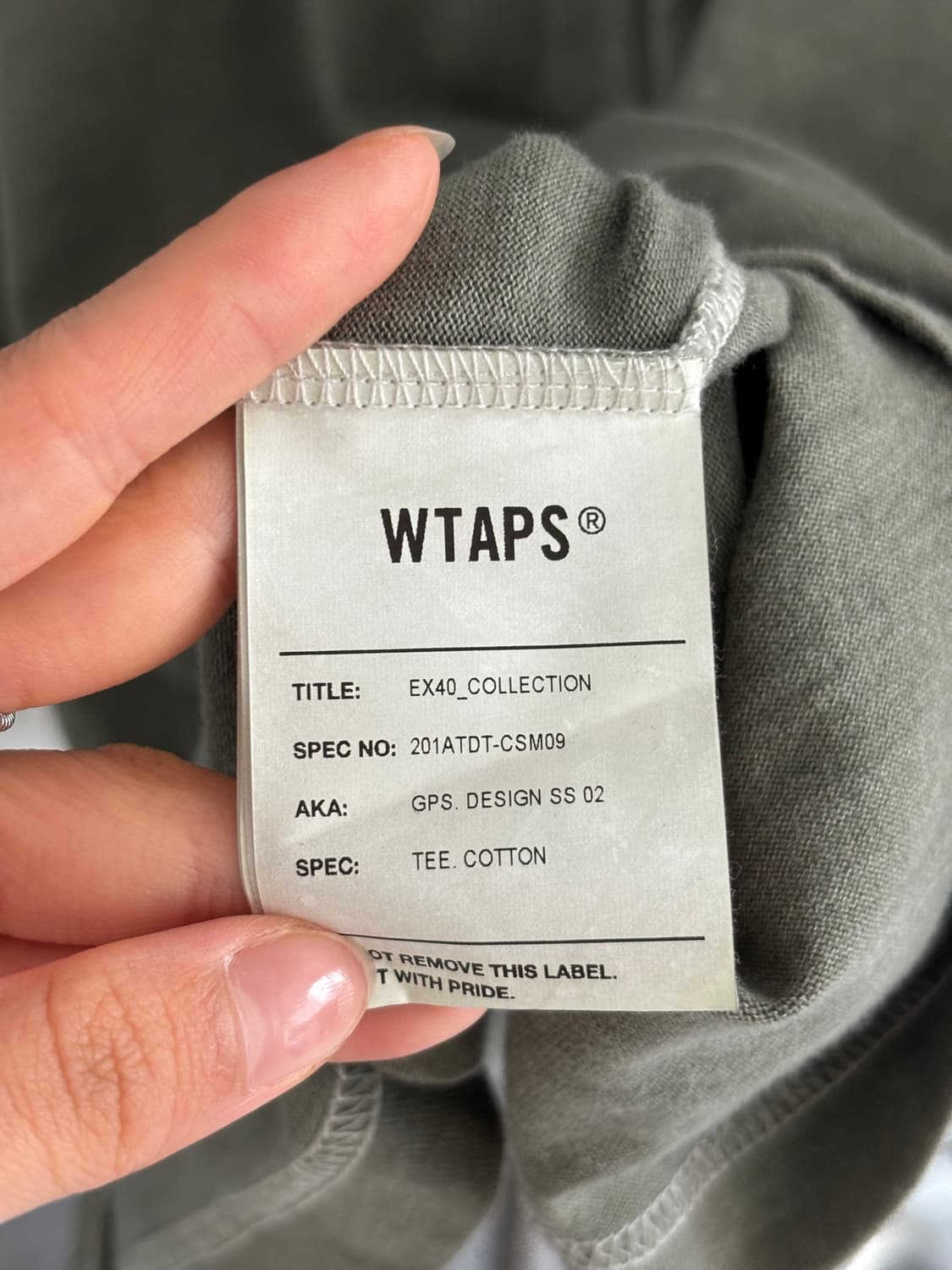 WTAPS 더블탭스 올리브 Sign-OD 피그먼트 다이드 반팔 티셔츠  상품이미지7