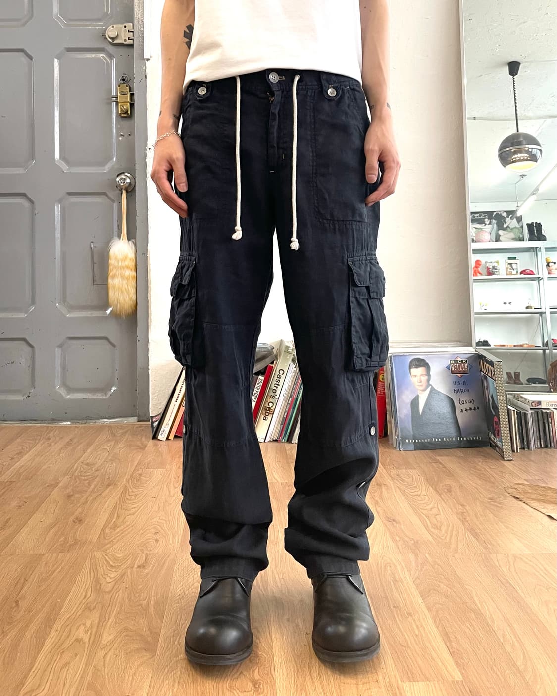 [M] 캐서린햄넷 리넨 카고 팬츠 상품이미지1