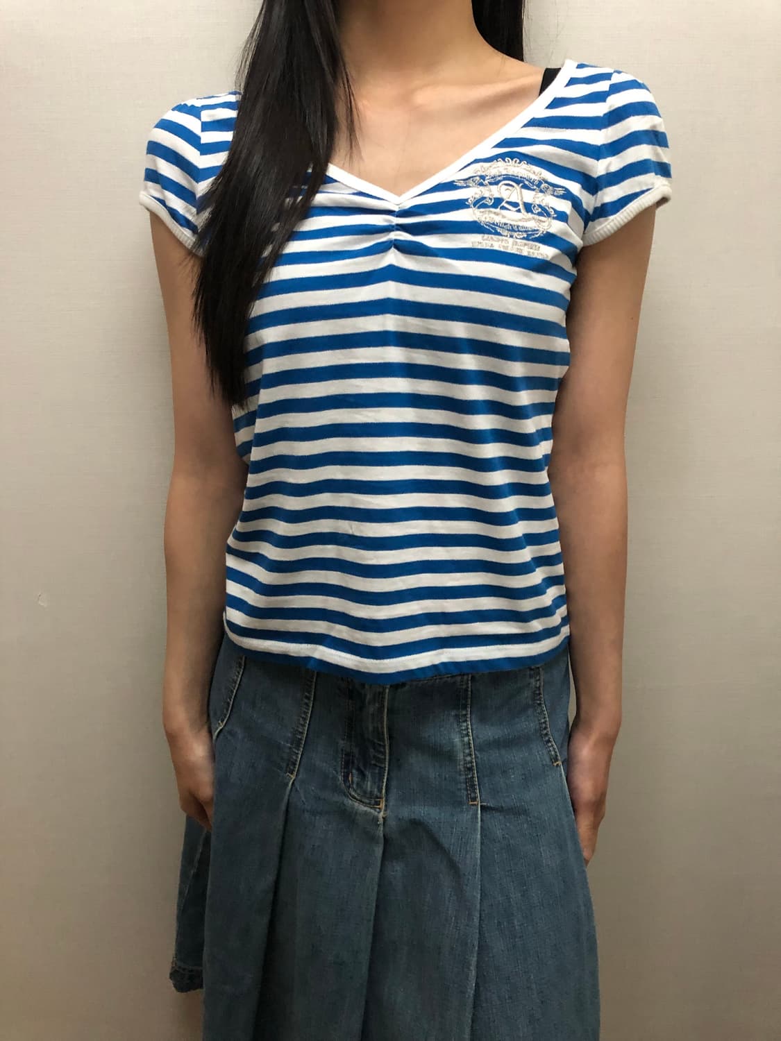 빈티지 블루 스트라이프 티셔츠 상품이미지7