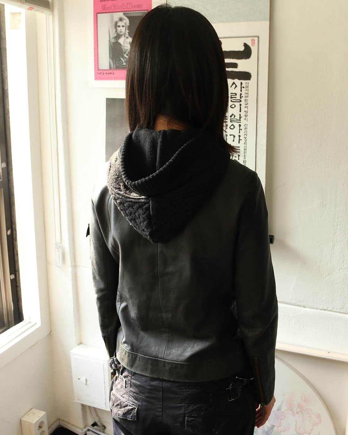 아비렉스 후드 레더 자켓  상품이미지3