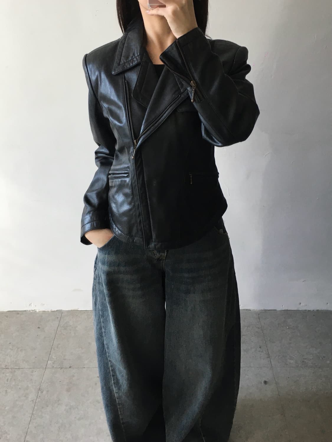 게스 라이더 레더자켓 상품이미지1