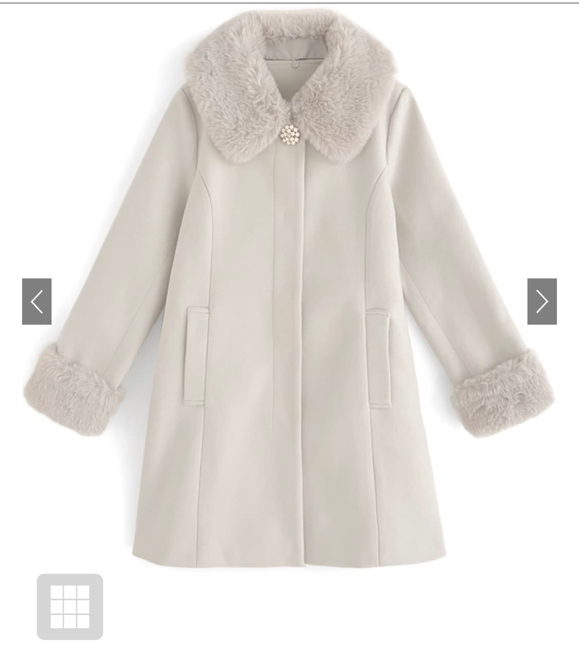 grl 그레일 비쥬 퍼 코트 아이보리 /스나계달천히메갸루걸리양산형양지뢰 상품이미지1