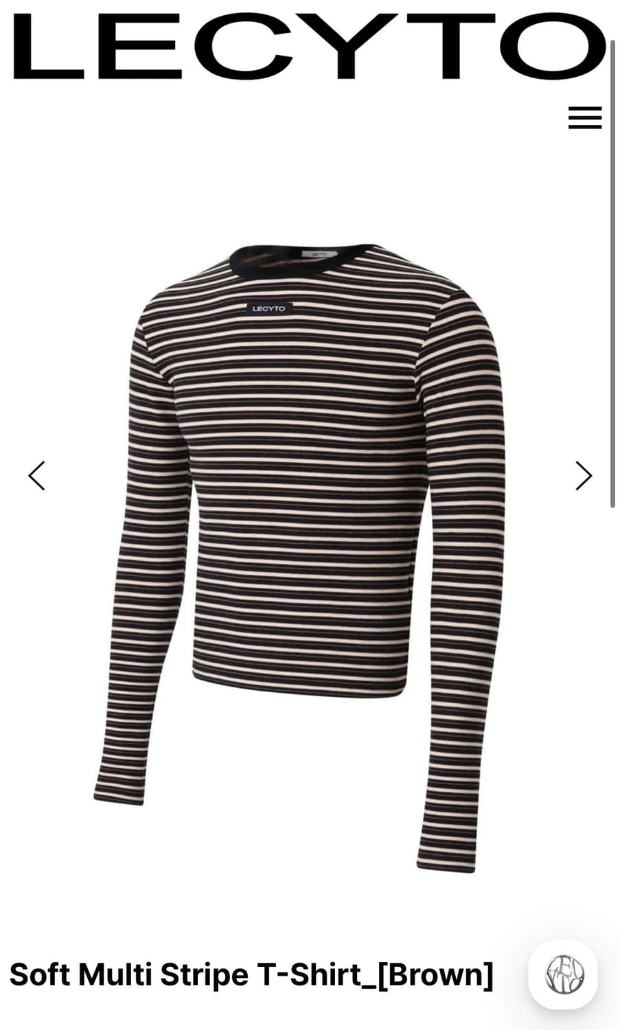 레씨토 Soft Multi Stripe T-Shirt_[Brown] 상품이미지1