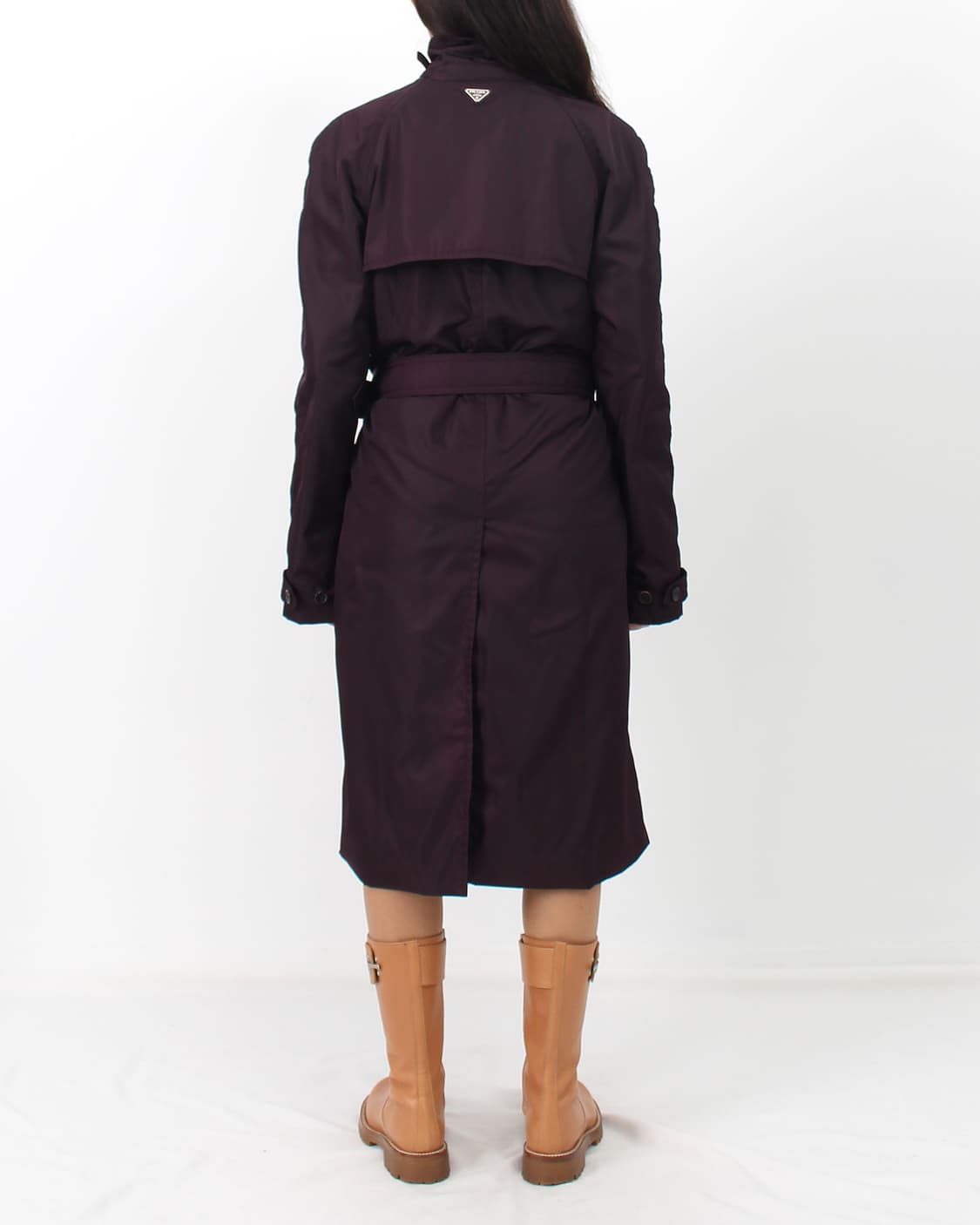 프라다 prada 빈티지 나일론 퍼플 미디 벨트 트렌티 코트 자켓 상품이미지2