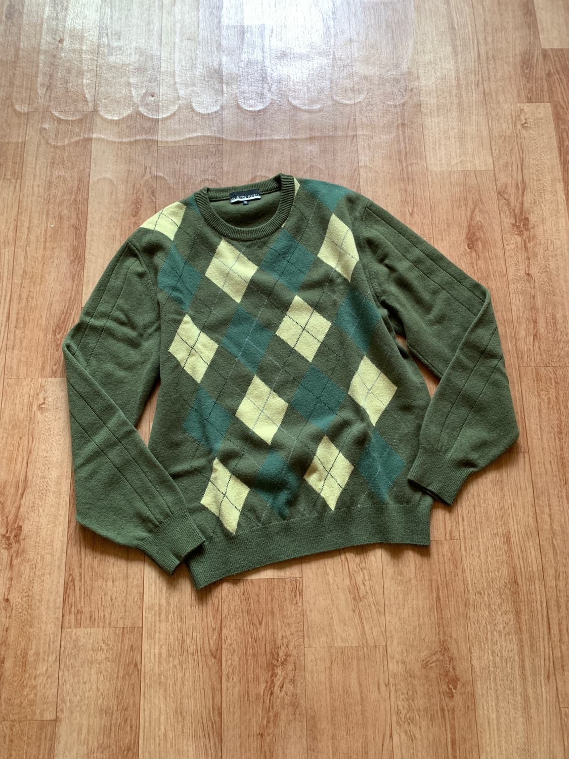 Austin reed 울100% 아가일 니트 M 상품이미지2