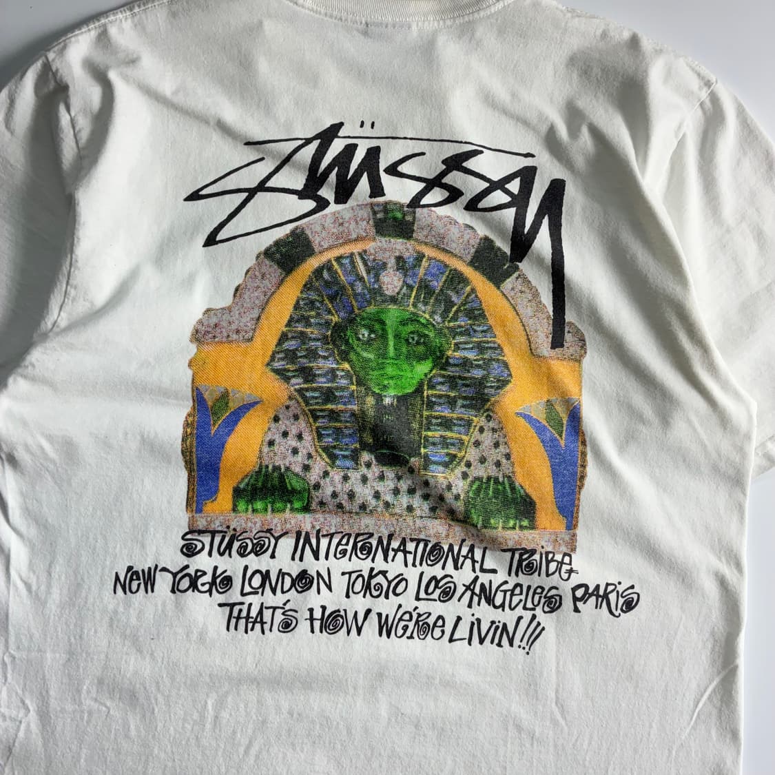 Stussy  스투시 스핑크스 그래픽 화이트 반팔 티셔츠  상품이미지3