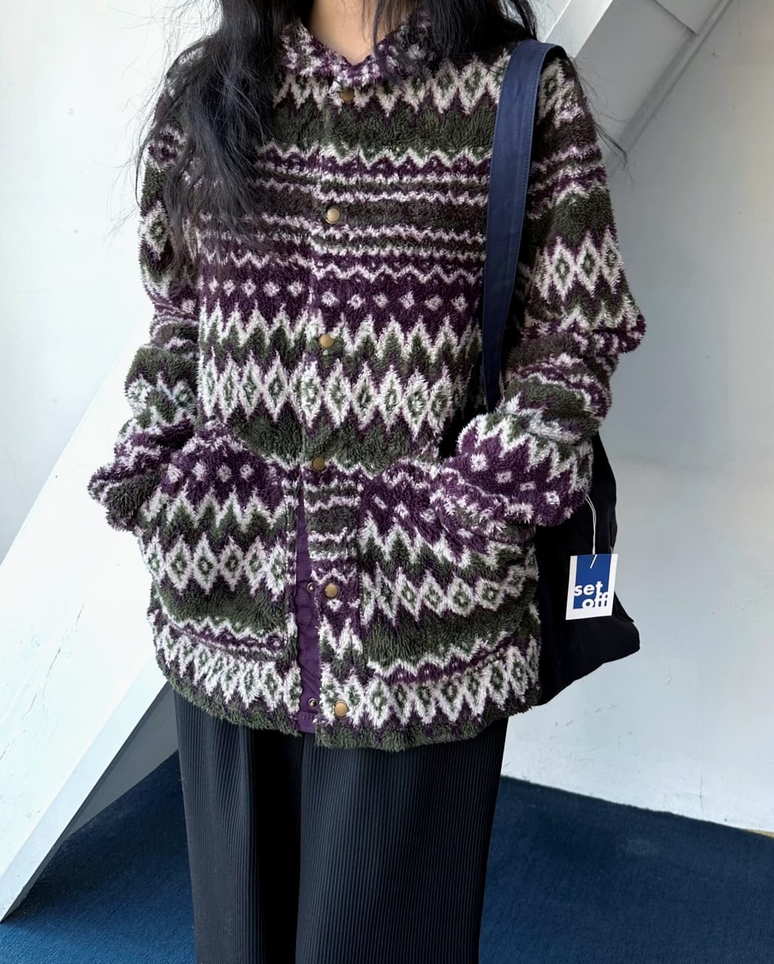 Hairy fleece design pattern jacket 상품이미지9