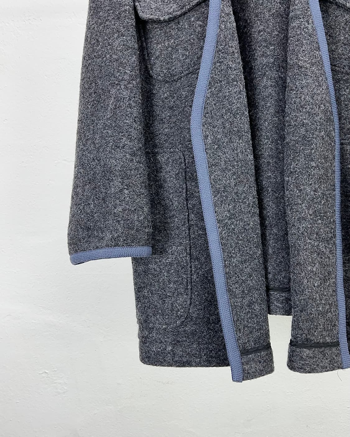 주카 믹스 블루 더플 와타 슬라이버 니트 코트 자켓 상품이미지4
