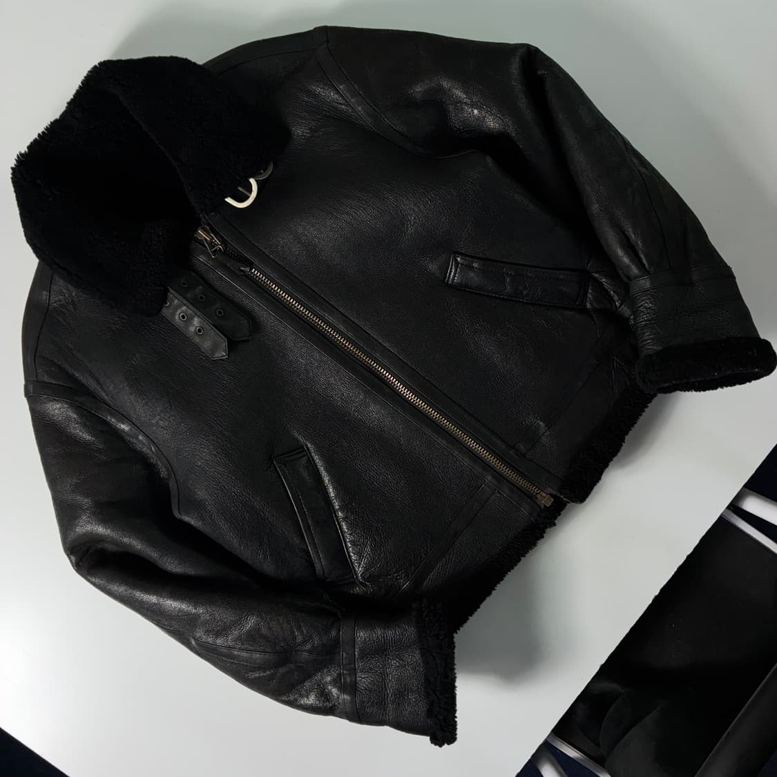 Stussy  스투시 B-3 블랙 램스킨 레더 무스탕  상품이미지2