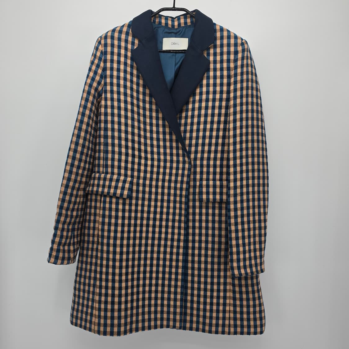 DEWL 체크 패턴 코트 상품이미지1
