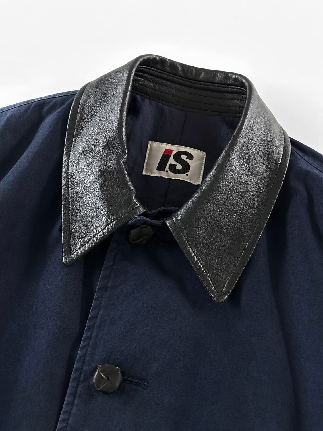 (Rare)80s 이세이 미야케 스포츠 레더 디테일 코트 상품이미지4