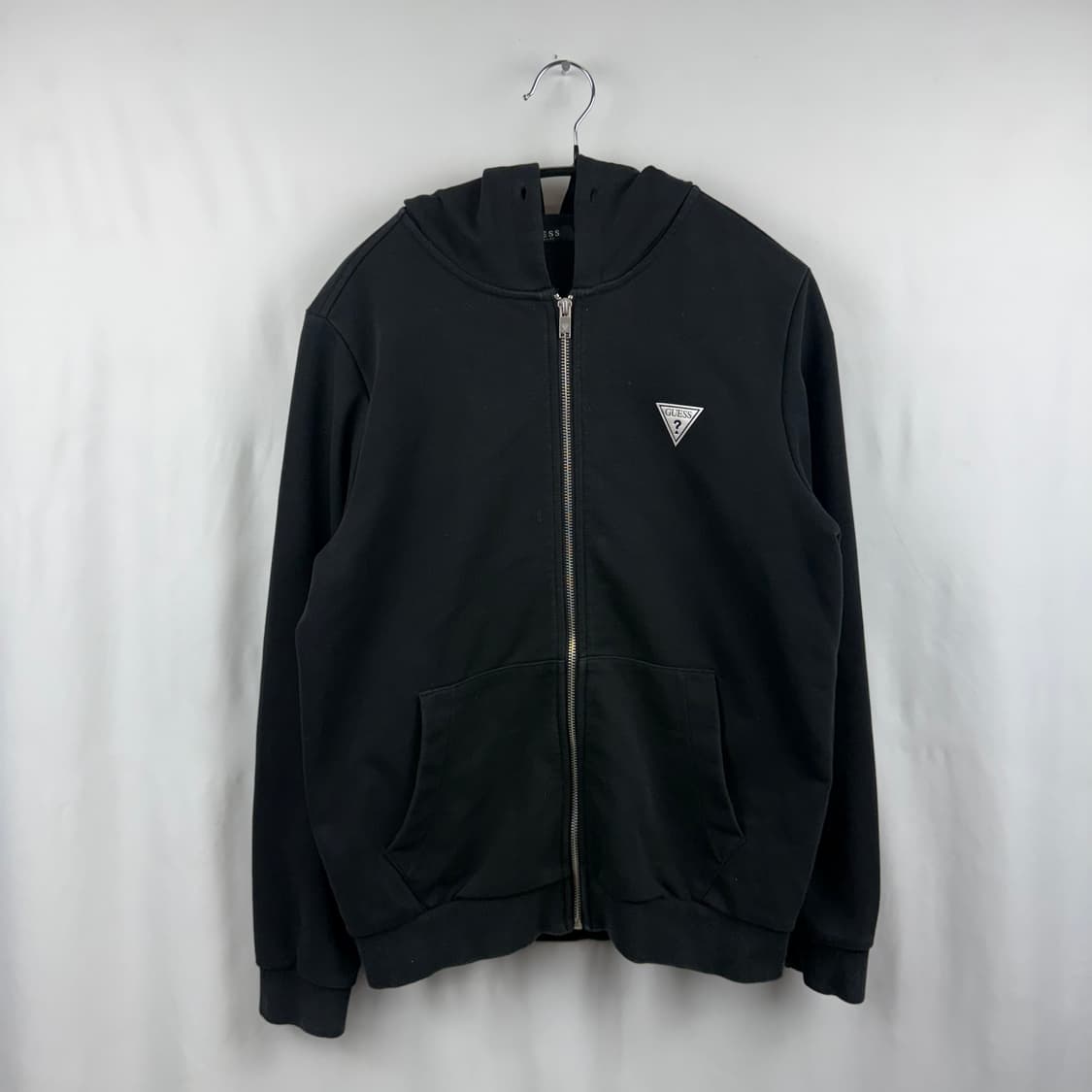 (S) 게스 우먼스 로고 후드집업 블랙 상품이미지2