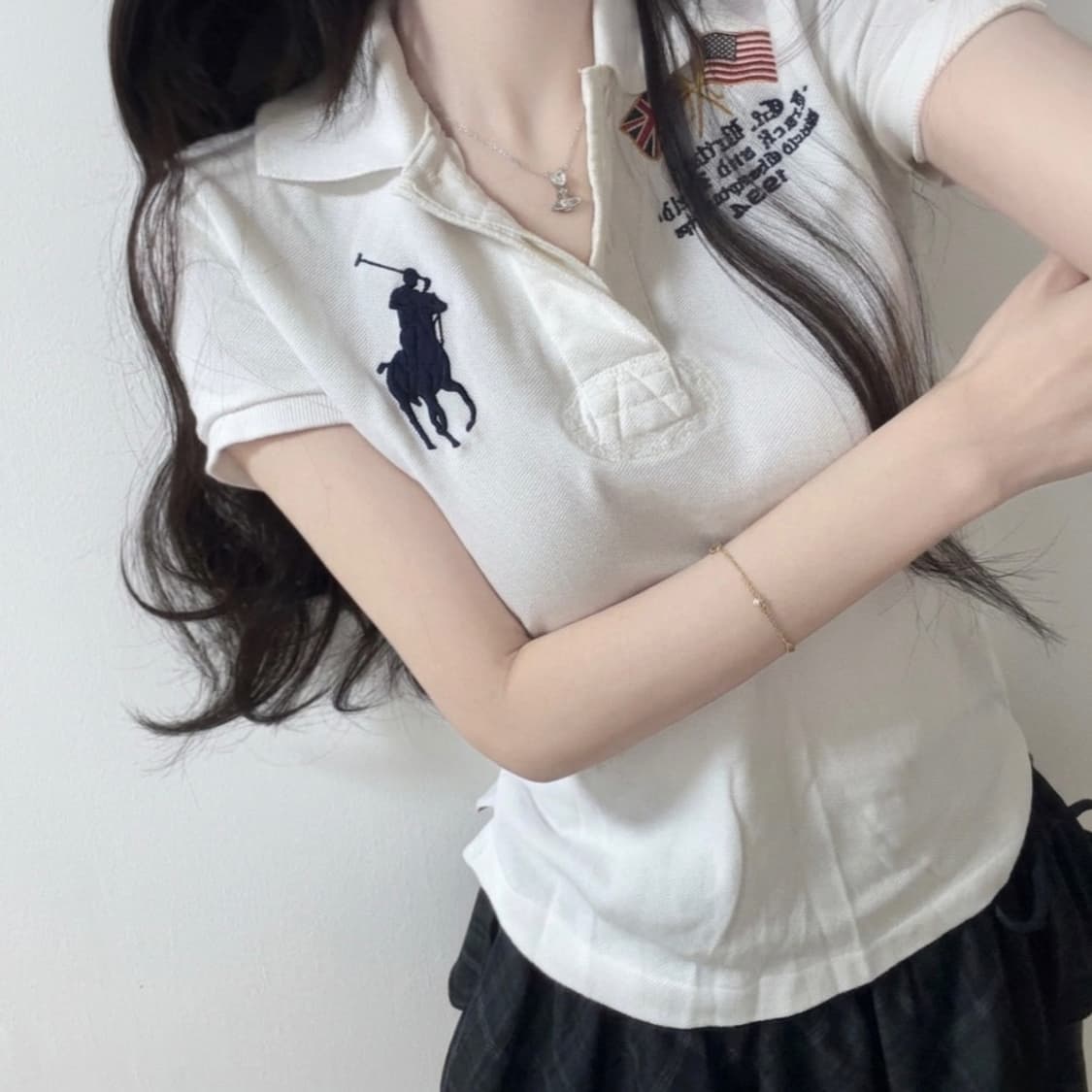 🐰폴로 랄프로렌 빅포니 USA 패치 희귀매물 귀염 공주 반팔♥️ 상품이미지1