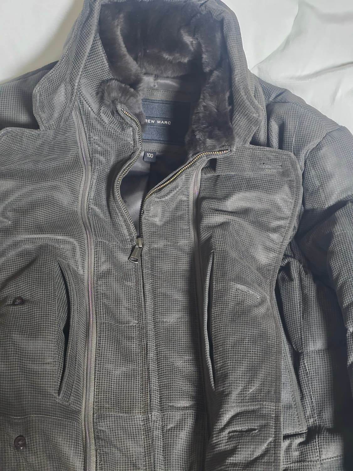 앤드류마크 남성 천연양가죽 구스다운 패딩 코트 (100사이즈) 상품이미지6