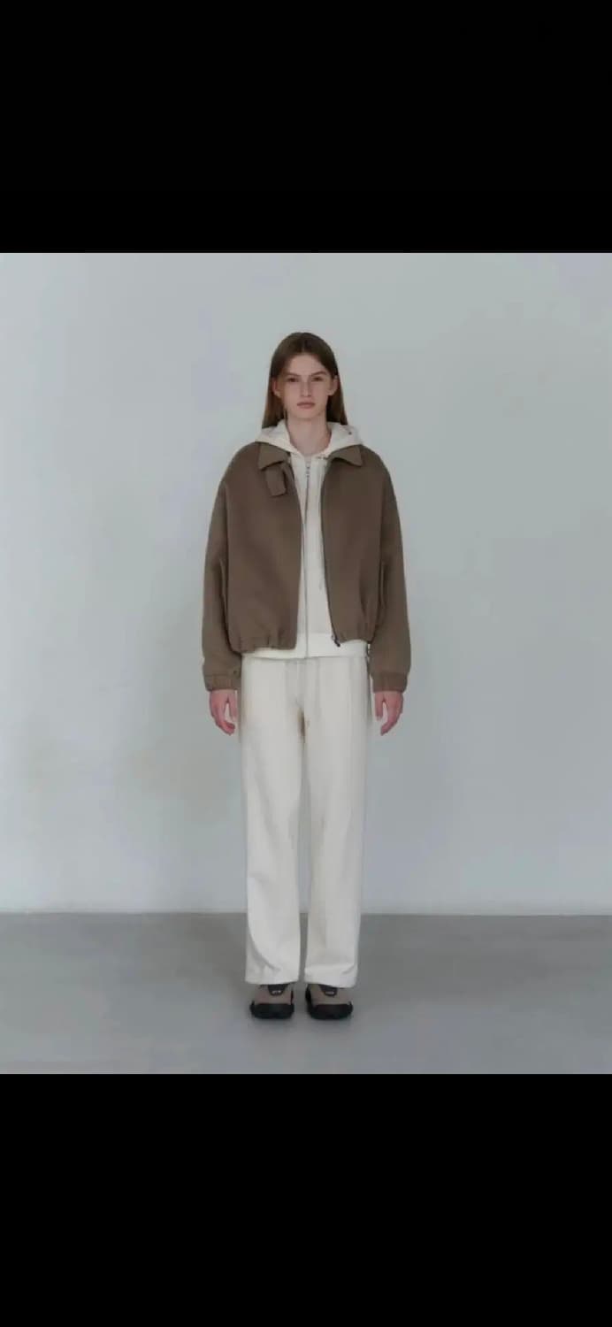 유라고 울 캐시미어 핸드메이드 블루종 자켓 숏코트 점퍼 브라운 FREE 상품이미지4