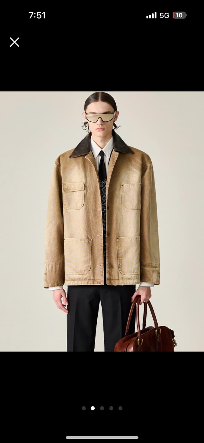 듀드나인 퓨에르옴므 캐리오버 레더 카라 캔버스 워크자켓 상품이미지2