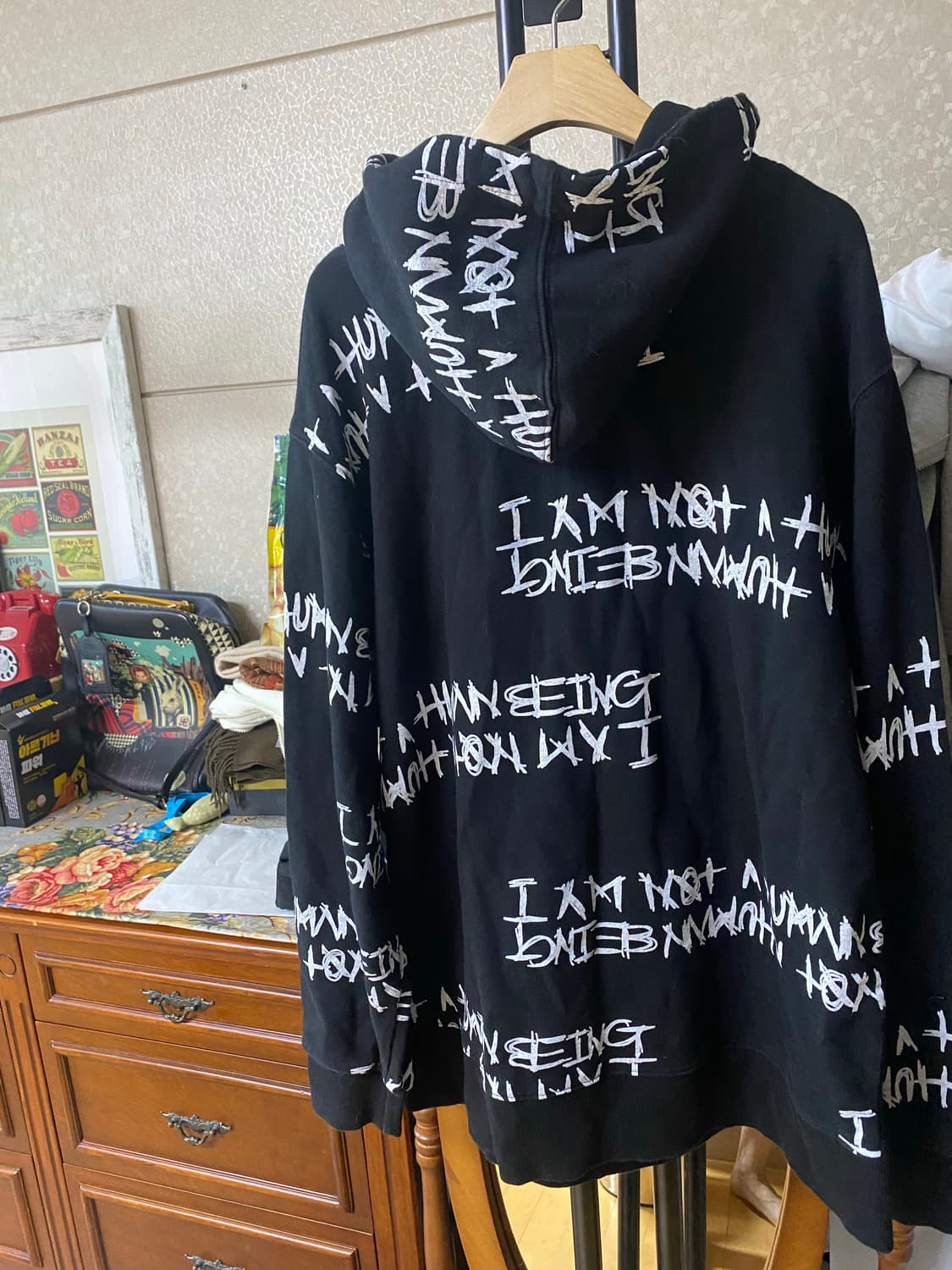 I AM NOT A HUMAN BEING 후드 티셔츠 라지 상품이미지3