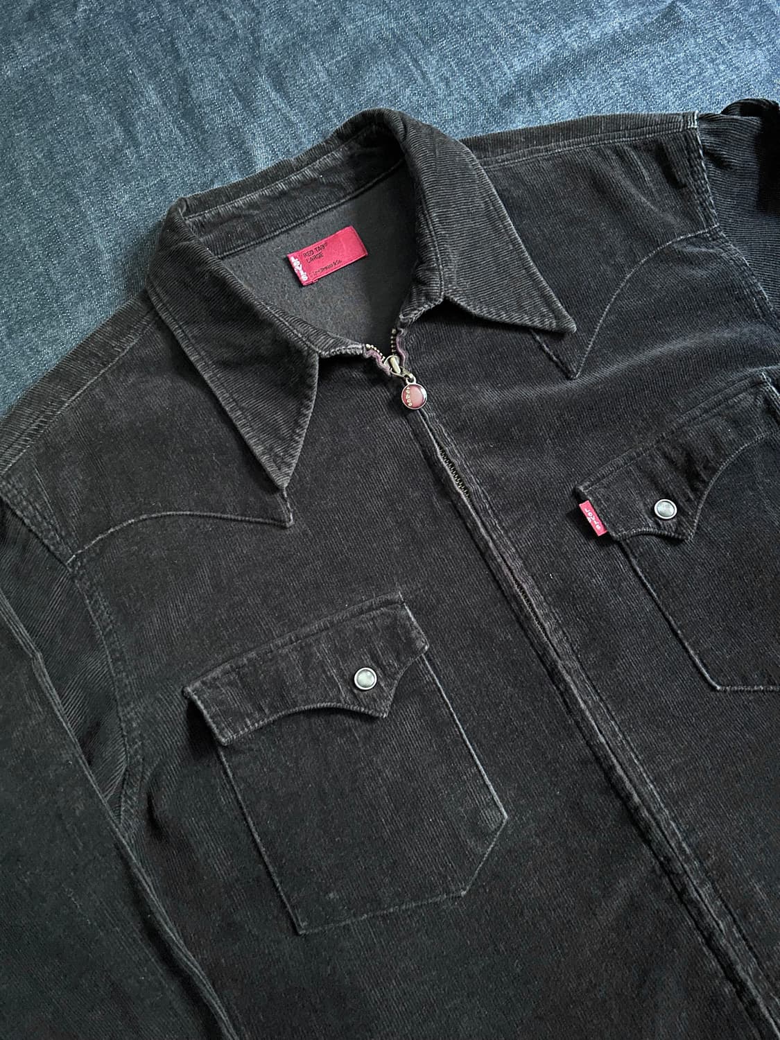 00s 리바이스 레드탭 브라운 코듀로이 웨스턴 집업 셔츠 상품이미지2