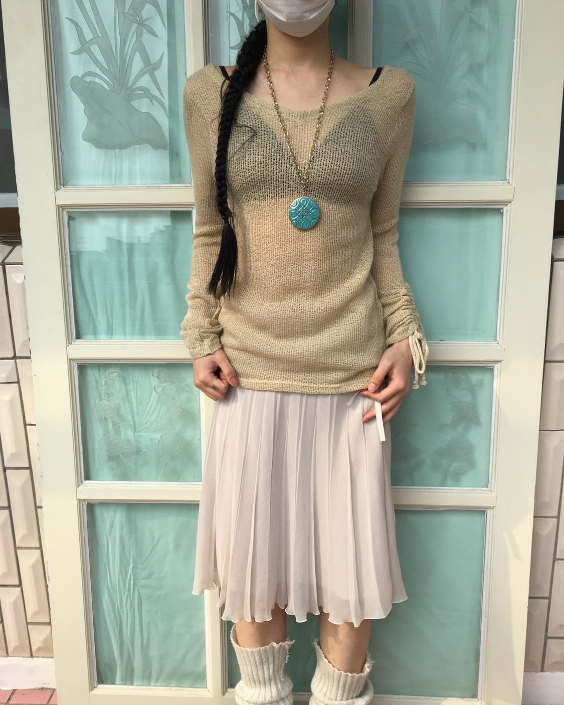 Back o ring point shirring knit 상품이미지7