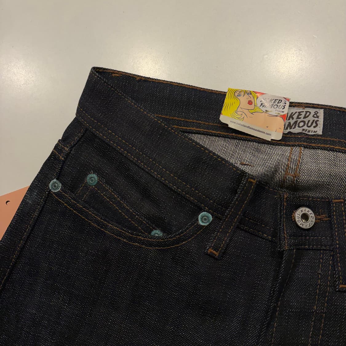 [28] 네이키드 앤 페이머스 헤리티지 셀비지 데님 진청 팬츠 D588 상품이미지6