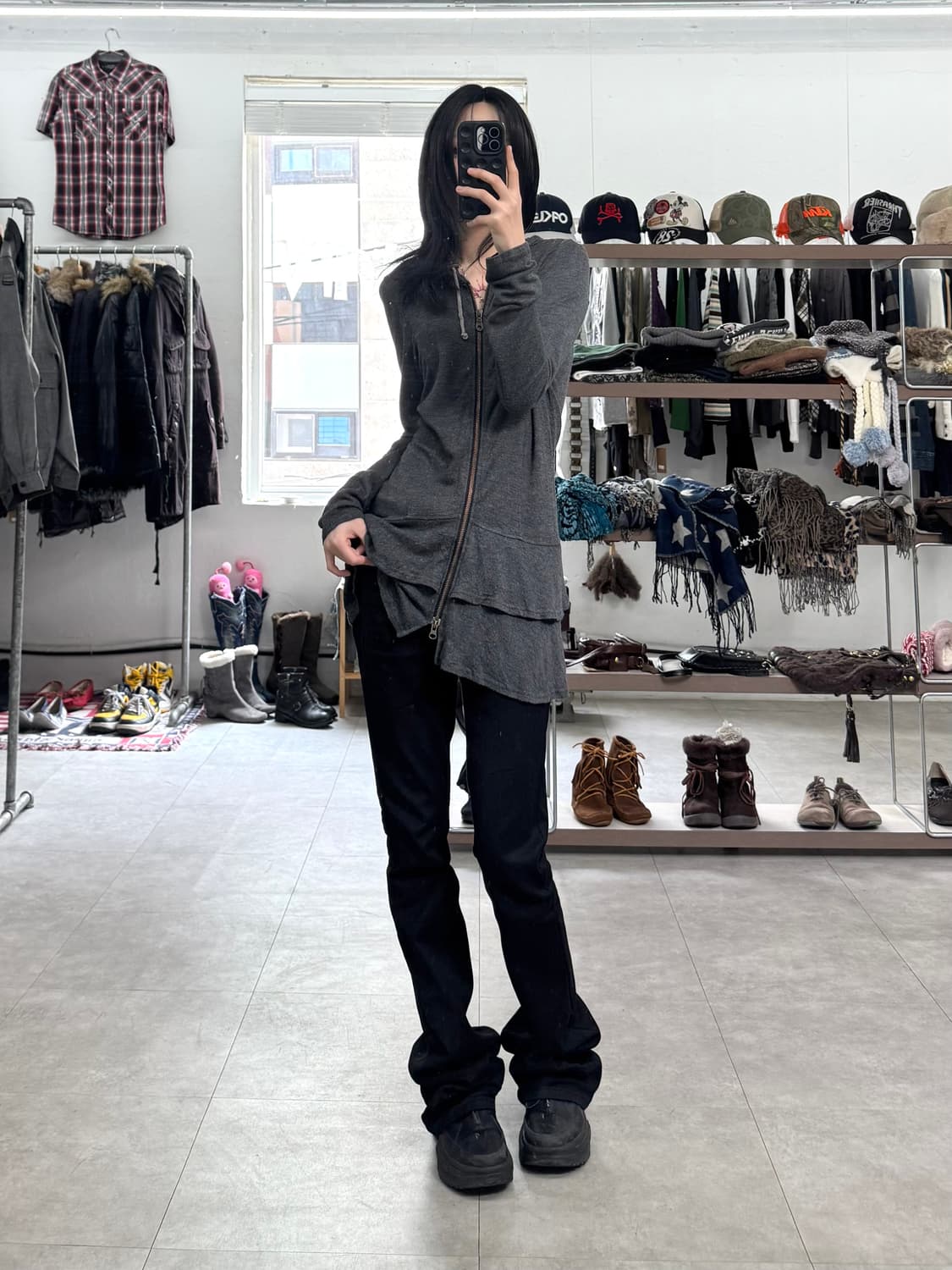 Oe-ro:z 투웨이 레이어드 후드 집업 상품이미지10